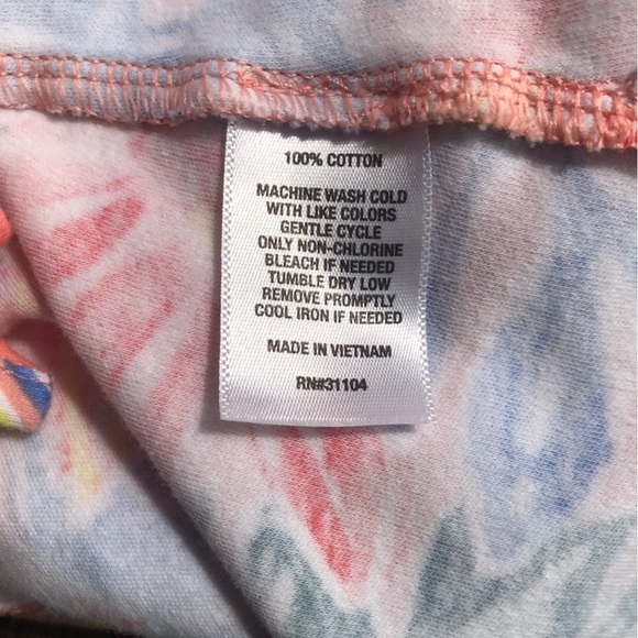 Kim Roger’s 1X Floral Multicolor Women's Top Coastal Beachy V-Neck S/S - Picture 4 of 5